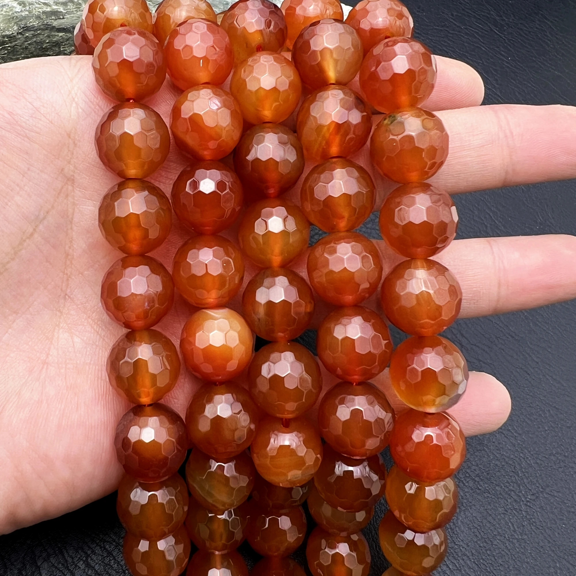 

14MM 28PCS Large Faceted Natural Red Agates Cutting Nugget Loose Beads For DIY Jewelry Making MY240556