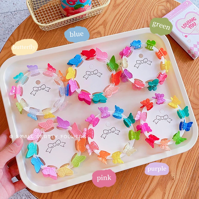 10 Pcs/Set New Children Fashion Cute Colors Butterfly Mini Hair Claws Baby Girls Sweet Headwear Hair Clips Kids Hair Accessories