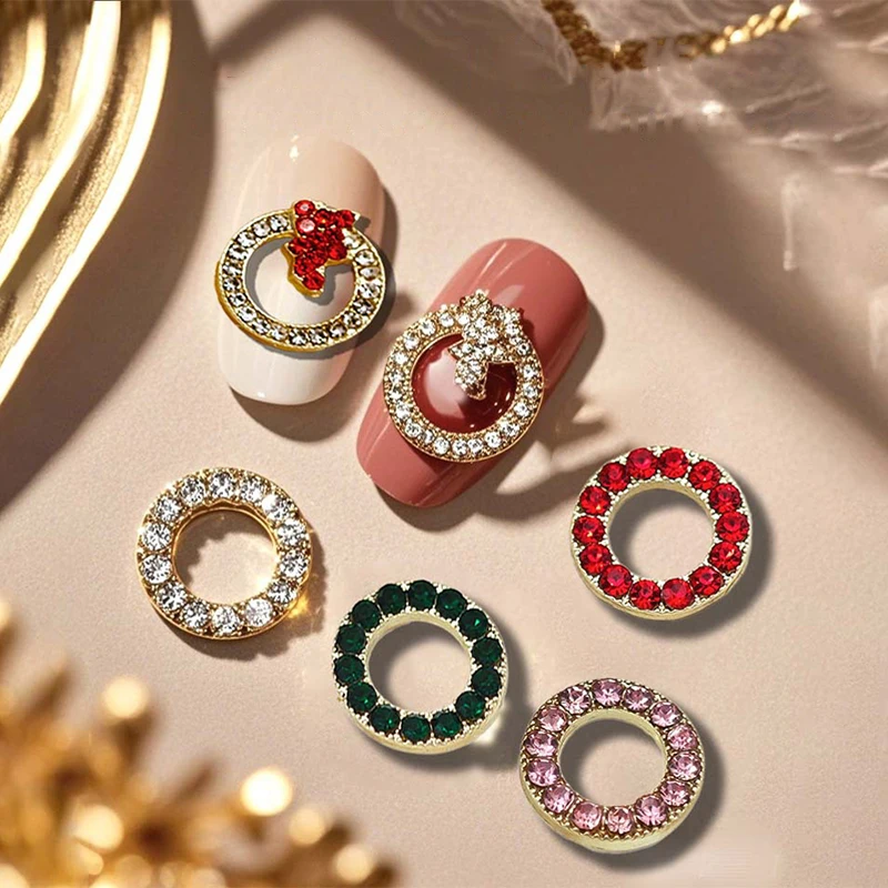 5pcs เล็บ Studs Glitter Rhinestones DIY 3D เล็บ Charms เครื่องประดับเล็บ 3D ตกแต่งเล็บรอบเล็บเครื่องประดับ