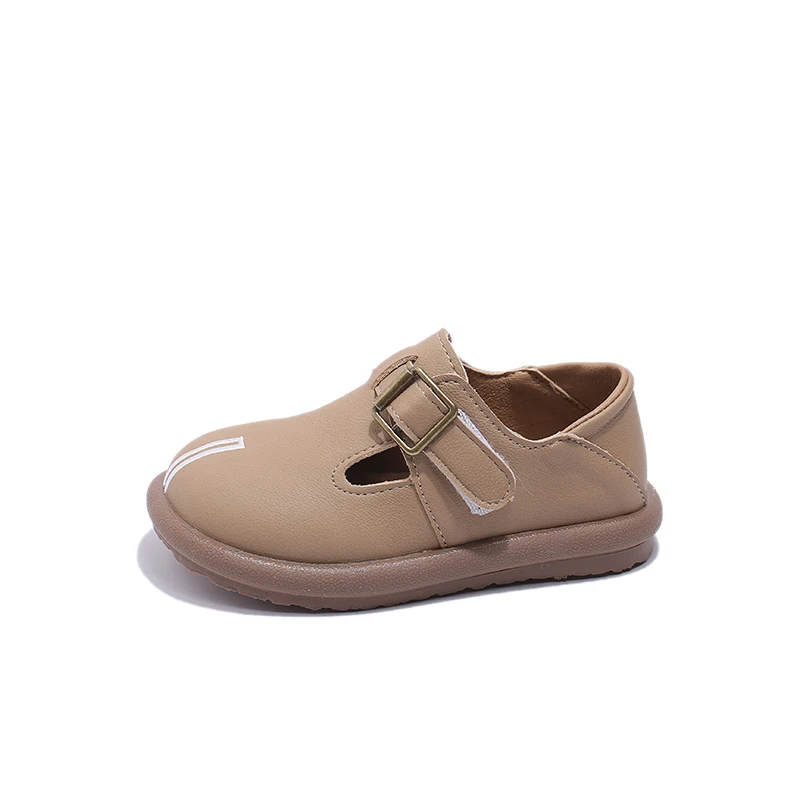 Chaussures en cuir de style coréen pour enfants, chaussures simples souples pour tout-petits, Mary Janes, document solide, non ald, mode printemps 2024