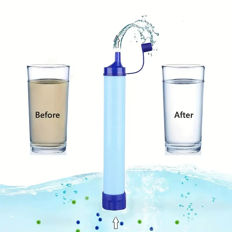 1Pc Outdoor Waterfilter, Persoonlijk Stro Waterfiltratiesysteem, Noodsituatie Survival Waterzuiveraar Voor Kamperen Wandelen Klimmen