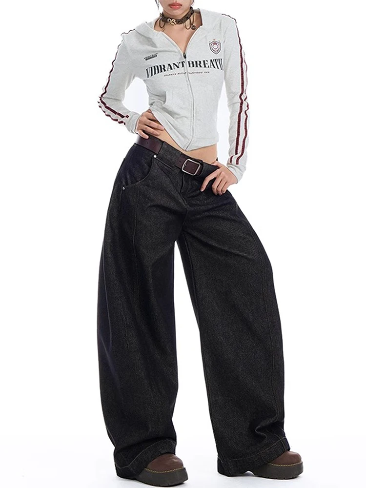 2025, Herbst-Winter-Jeanshose für Damen, weit geschnitten, japanische Y2K-Baggy-Jeans, Tomboy, Harajuku, Grunge, Punk, Cowboy, neu im Freund