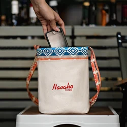 Maden Vintage etnik elemanları keten kova çantası niş geri dönüşümlü kadınlar için tek omuz Crossbody pamuk Commuting çanta