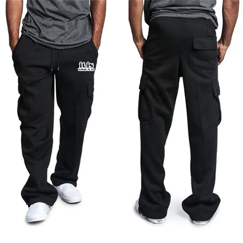 Pantaloni da lavoro funzionali multitasche da uomo pantaloni tattici Casual pantaloni da allenamento Casual dritti larghi all\'aperto da uomo