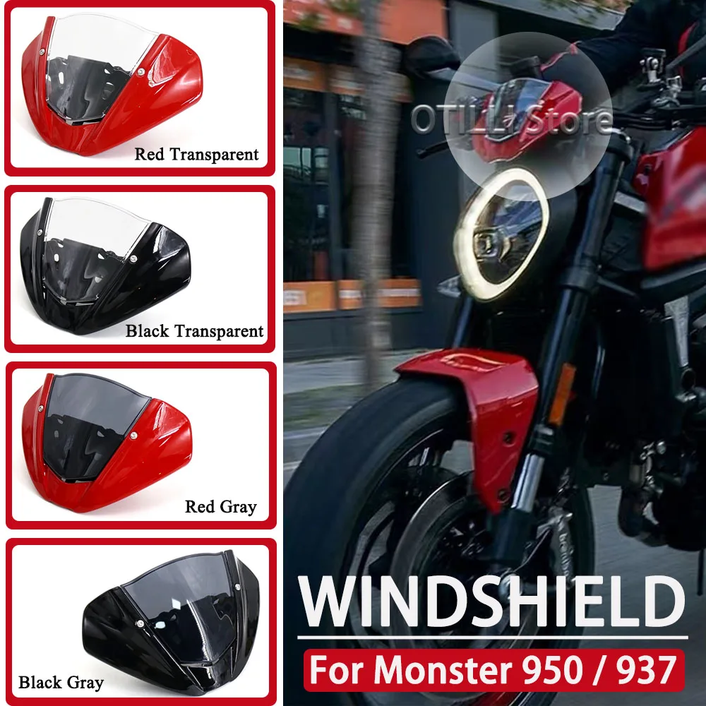 

New Motorcycle Accessories Windscreen Screen Windshield Fairing For Ducati Monster 937 MONSTER 950 2021 2022 2023 2024