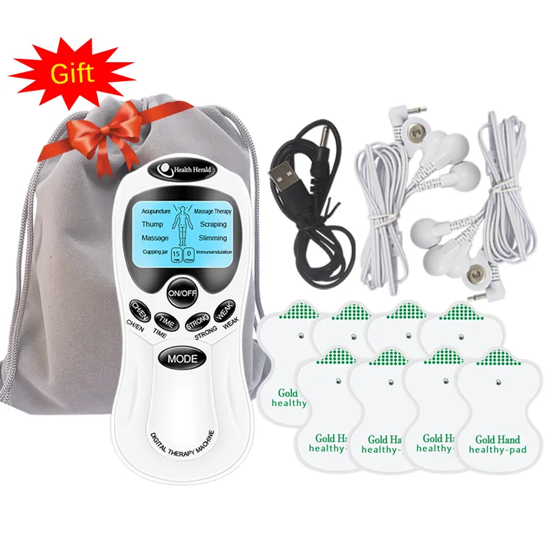 

Electric Tens Unit Machine Pulse Meridian Body Massager Muscle Stimulator Therapy Pain Relief Digital Massage Neck Back Relax