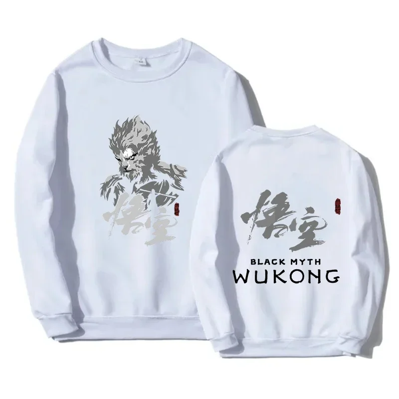 Autumn black myth Wukong printed men pullover 2024 casual hot game men/women round neck sweatshirt solid hip hop unisex top