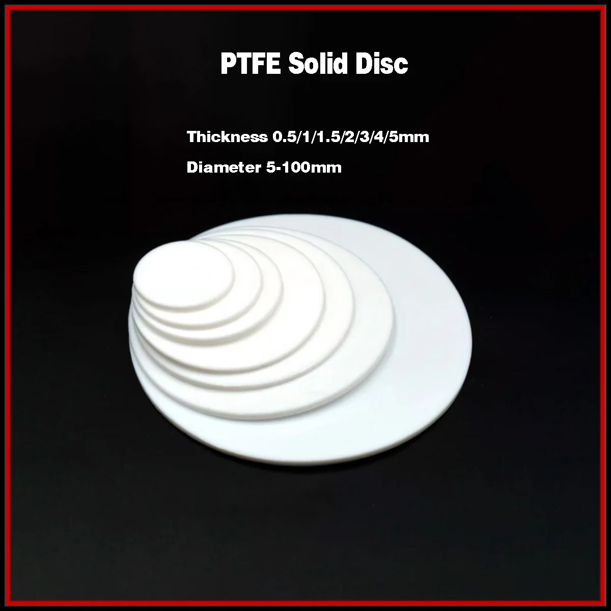 Thickness 0.5/1/1.5/2/3/4/5mm  PTFE Solid Disc /  Round Gasket / Corrosion-Resistant Plastic King Blind Gasket Diameter 5-100mm