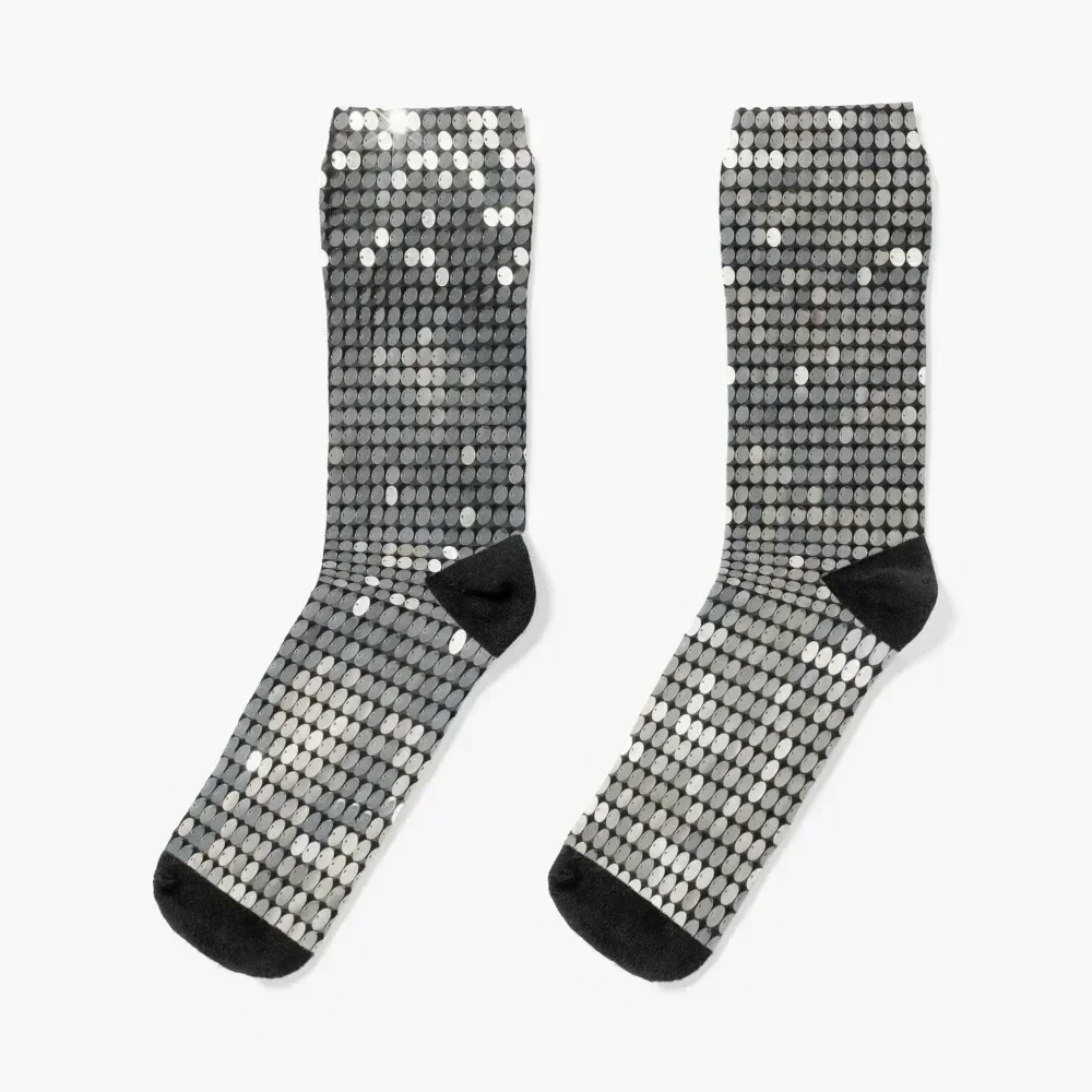

Rhinestone silver Socks kids gift heated floral Socks Female Men's