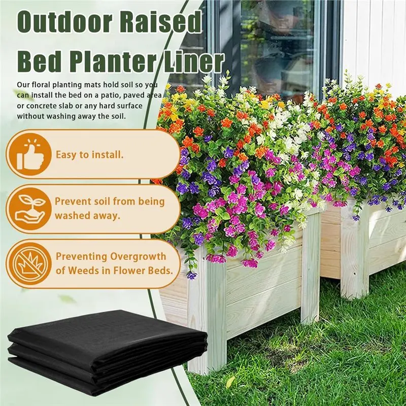 Keeps Soil Contained And Water Drained For Veg Trough Compatible 2Pcs 63 X 83 Inch Non Woven Fabric Raised Garden Bed Liner-A78U
