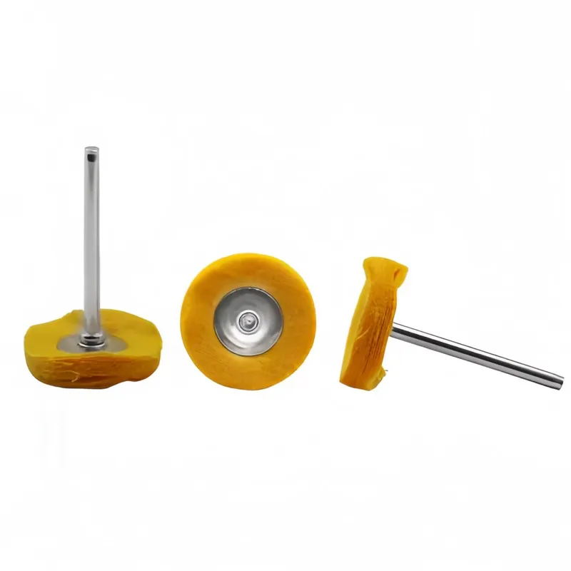 57Pcs 3mm Yellow Polishing Cloth Wheel, Wear-resistant No Lint, for Jewelry Watch Metal Polishing, Rotary Tool Accessory