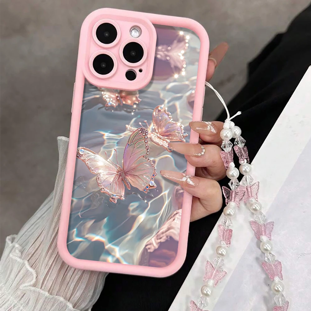 Luxus-Schutzhülle mit Riemen für iPhone 17 15 16 14 Pro Max Plus Hüllen Coquet Blumenmuster für iPhone 13 11 12 XR 7 mit Lanyard-Abdeckung – Detail 9