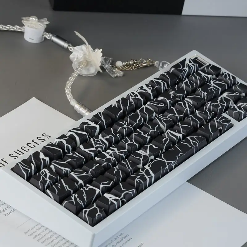 Personalized side engraved translucent keycaps 60/68/75/87/98 compatible with mechanical keyboards