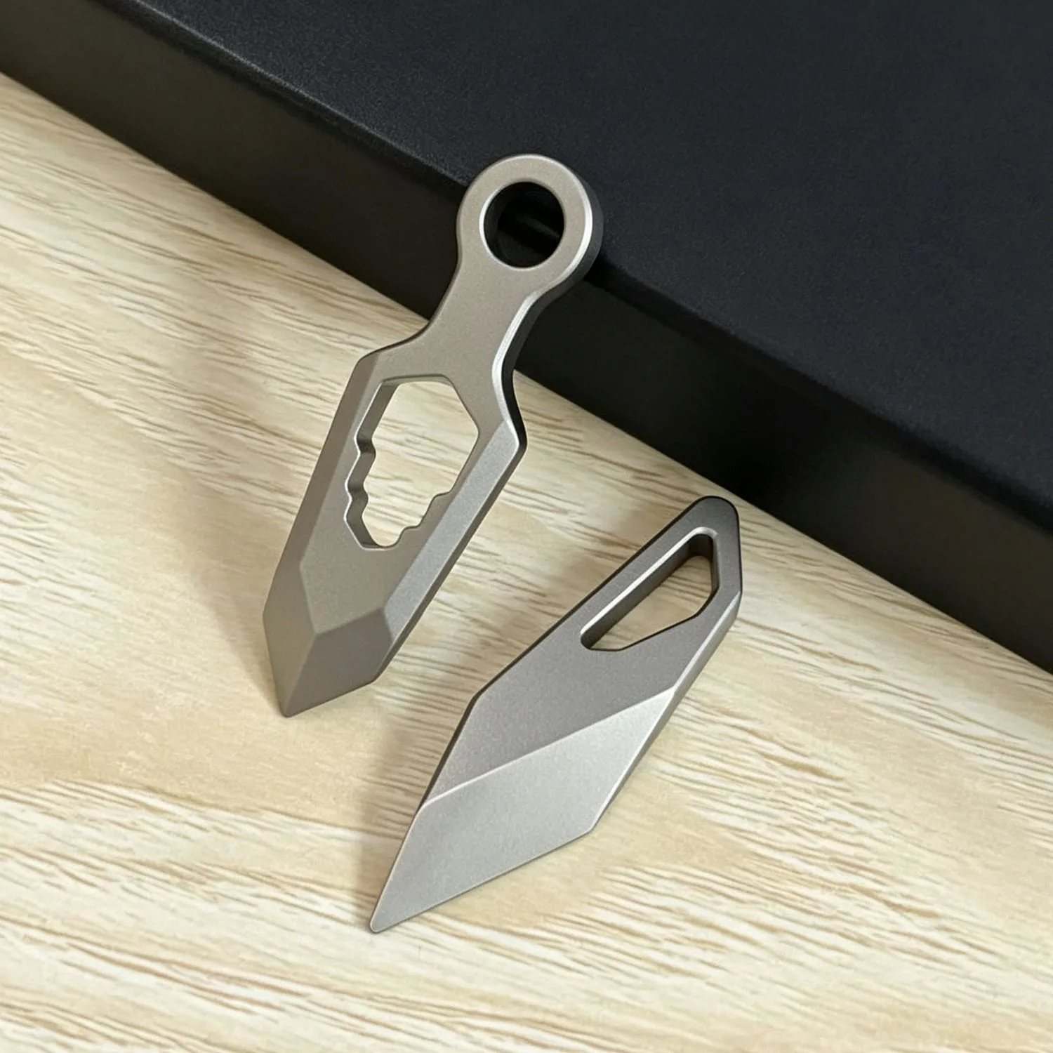 Portable Titanium Alloy 2Pcs EDC Pry Bar Pocket Tool Hex Wrench Keychain Outdoor Daily Carry Multitool