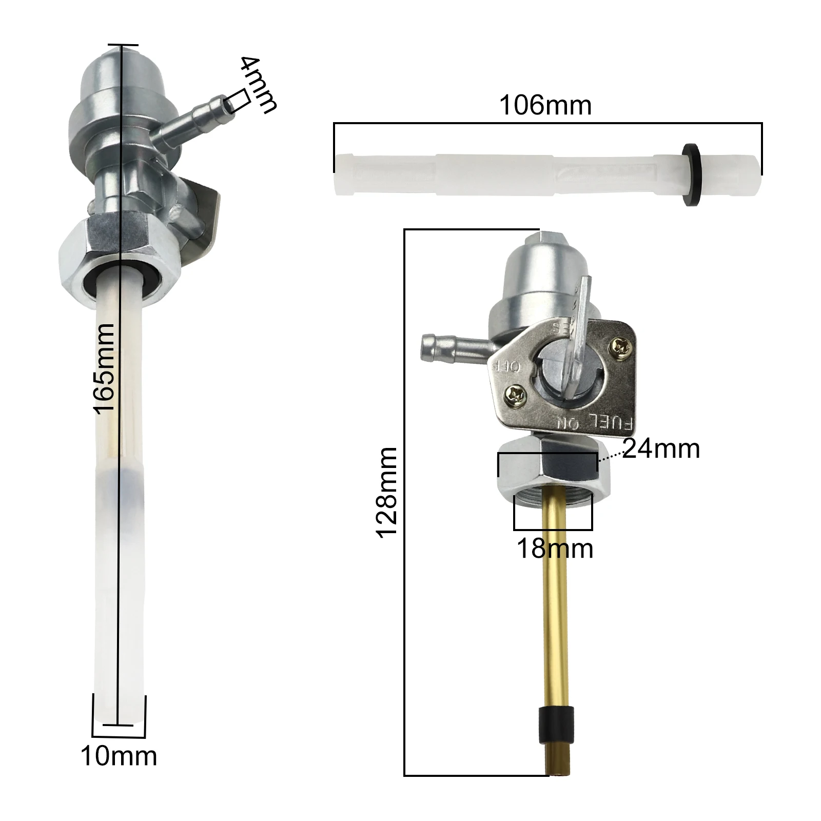 18mm Gas Fuel Tank Switch Cock Tap Valve Petcock for Honda XL250R XR250L XL350R XL600R VF750C 16950-KBR-000