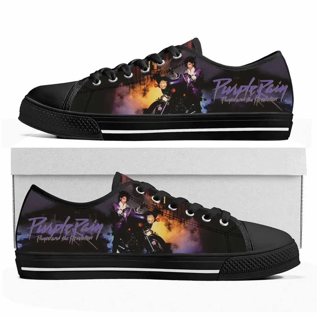 Prince Rogers Nelson Purple Rain Low Top High Quality Sneakers Men Women Teenager Canvas Sneaker Casual Couple Shoes Custom Shoe