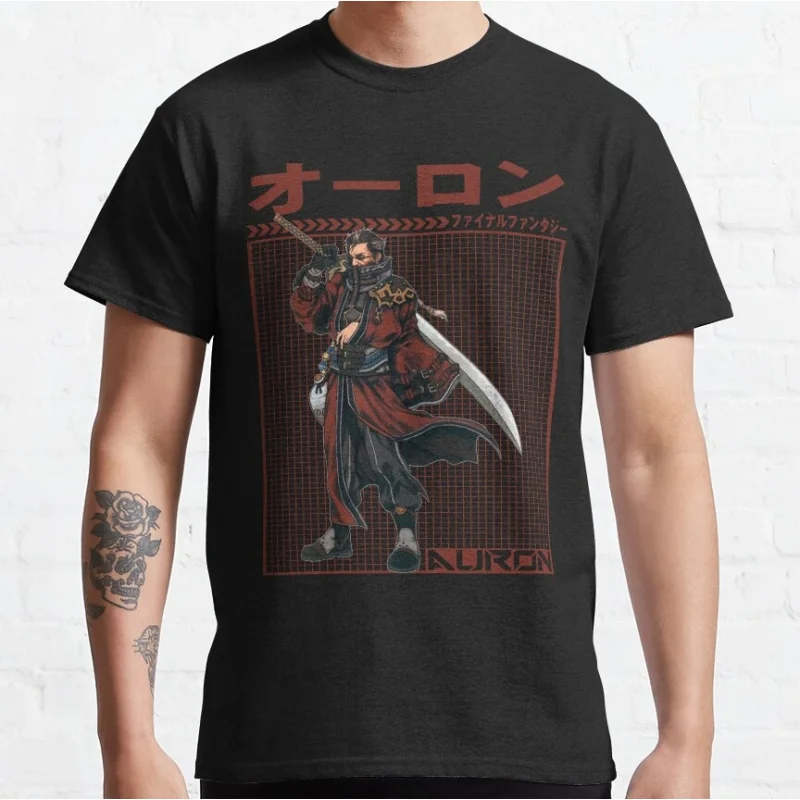 

FINAL FANTASY AURON Gift t shirt for RPG gamer 100% cotton printed tee Men's Short Sleeve Graphic Clothes All size tops