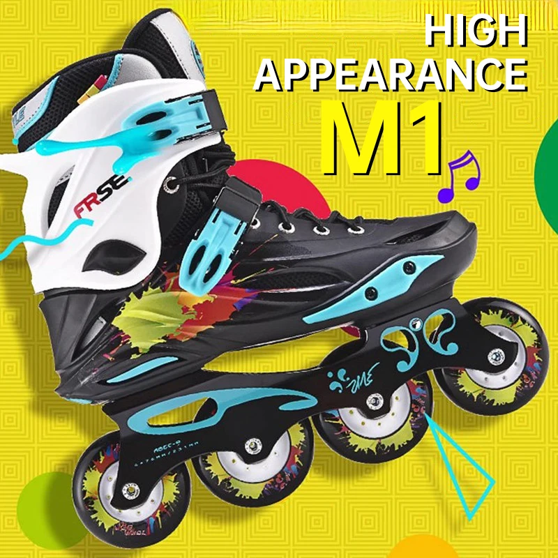 

Роликовые коньки Freestyle M1, профессиональная необычная роликовая обувь, необычные скоростные коньки на плоской подошве с подшипником ABEC-9 для женщин и мужчин