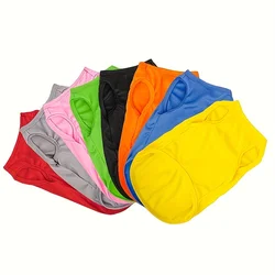 Solid Color Pet Apparel, Puppy Shirt, Dog T-Shirt, Soft Comfortable Breathable Dog Vest, Summer Pet Clothes