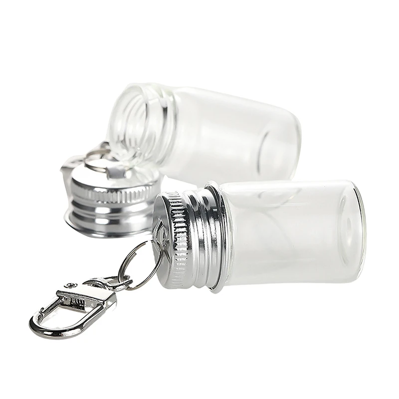 7/10ml Aufbewahrungsflasche mit Liebes-Schlüsselanhänger, transparente Glasflaschen, Aluminiumverschluss, leere Gläser, Flüssigkeitsbehälter, Spender, Deko – Detail 14