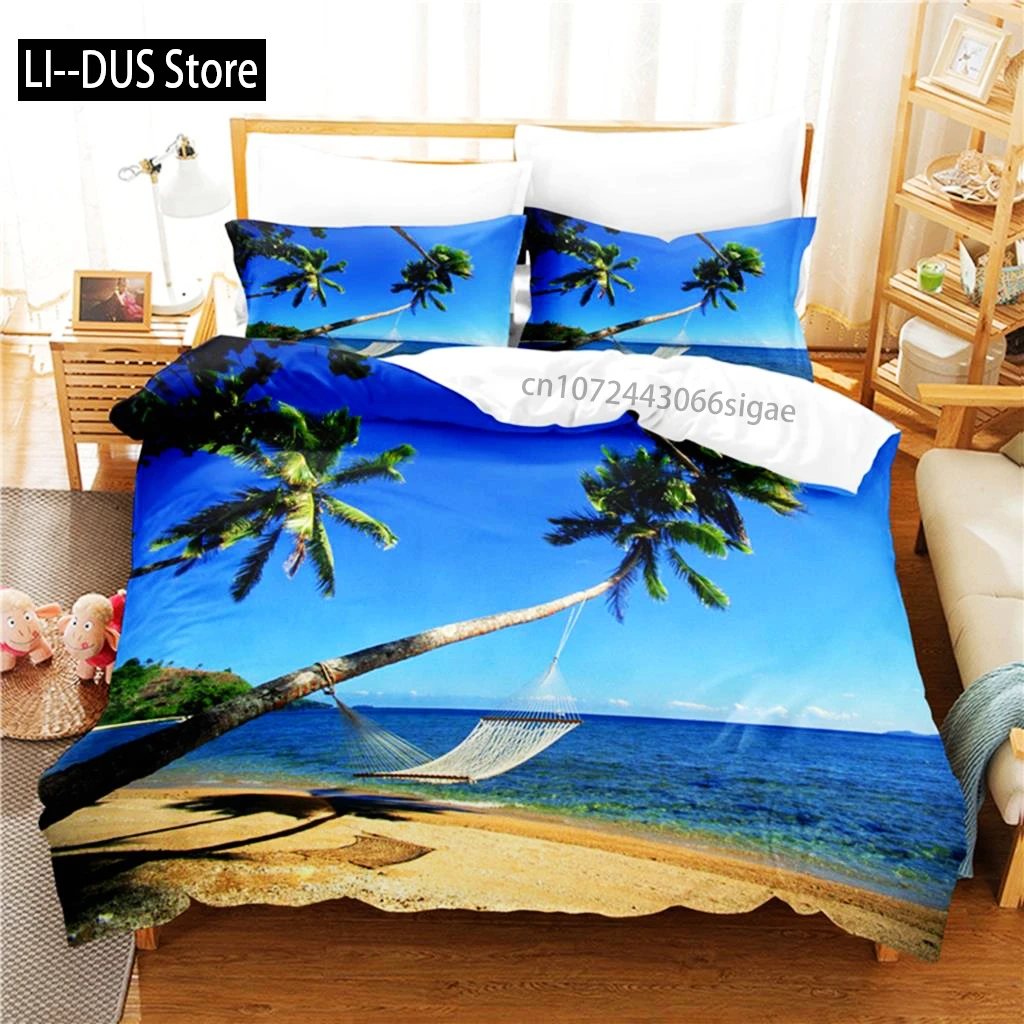 

Coconut Tree Beach Bedding Set Duvet Cover Set 3d Bedding Digital Printing Queen Size Bedding Set Fashion Design