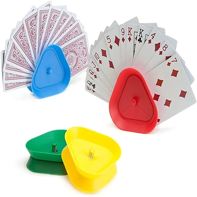 4-piece/Set Triangle Hands-free Game Card Holder, Board Game Poker Holder, Mother's Day Thanksgiving Gift