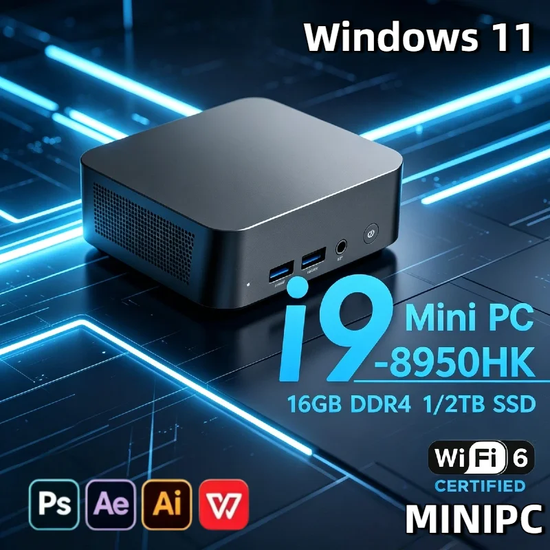 Windows 11 Mini Desktop Intel Core i9 8950HK 16GB RAM 1TB 2T