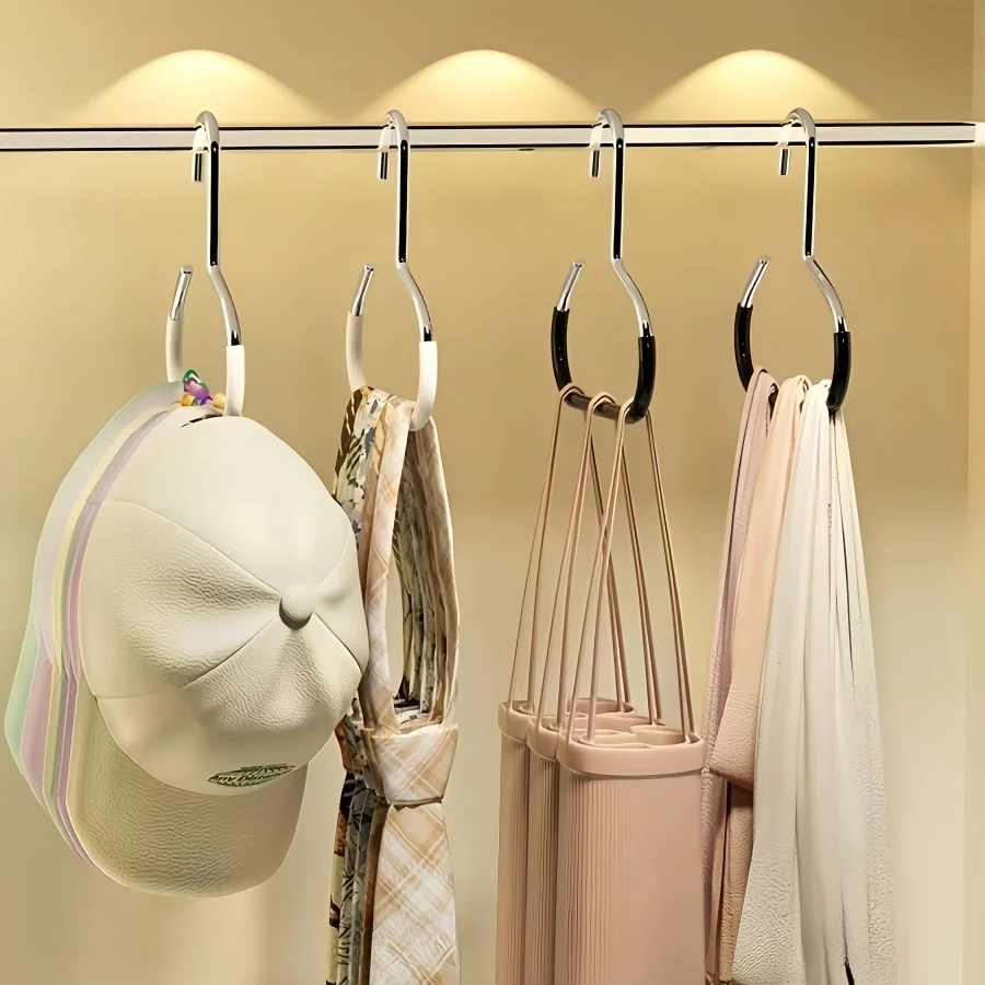 Metallhaken zum Aufhängen von Hüten, Kleiderstangen-Organizer, rutschfester Hut- und Schalhalter, ideal zum Aufhängen von Hüten, Schals, Unterwäsche und Taschen, Aufbewahrungsregal für den Kleiderschrank. – Detail 4