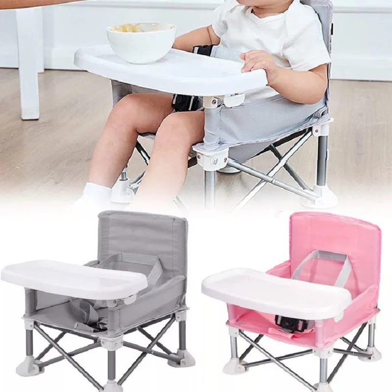 Aluminium Alloy Foldable Portable Compact Baby Chair With Safe Belt For Indoor Outdoor Use Easy Travel For Camping Picnics