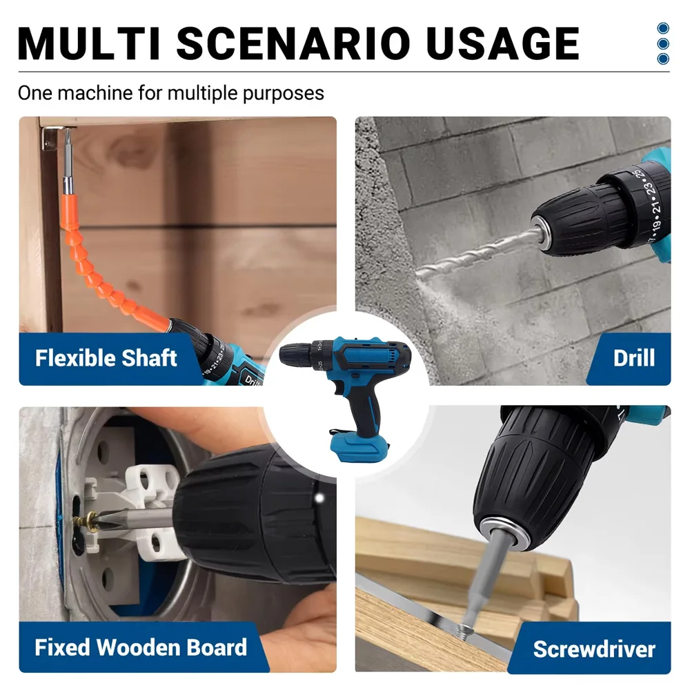 Multifunktions-Lithium-Batterie-Elektroschrauber für den Heimgebrauch, elektrische Bohrmaschine, Akku-Bohrschrauber, Elektrowerkzeuge (keine Batterie)