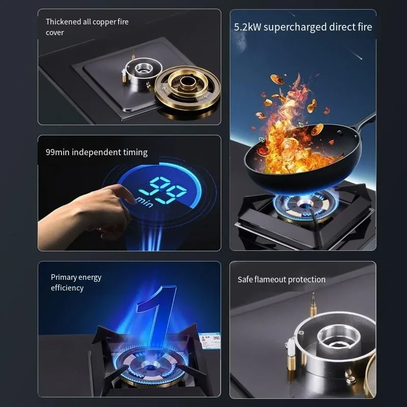 موقد غاز طبيعي منزلي، موقد غاز حقن مباشر توربيني، موقد غاز مسال توقيت