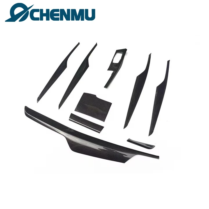 

Real Carbon Fiber Interior Console Dashboard Trims 9pcs Dry Carbon Fiber Accessories for BW F90 M5 G20 G30 540i G32 6GT