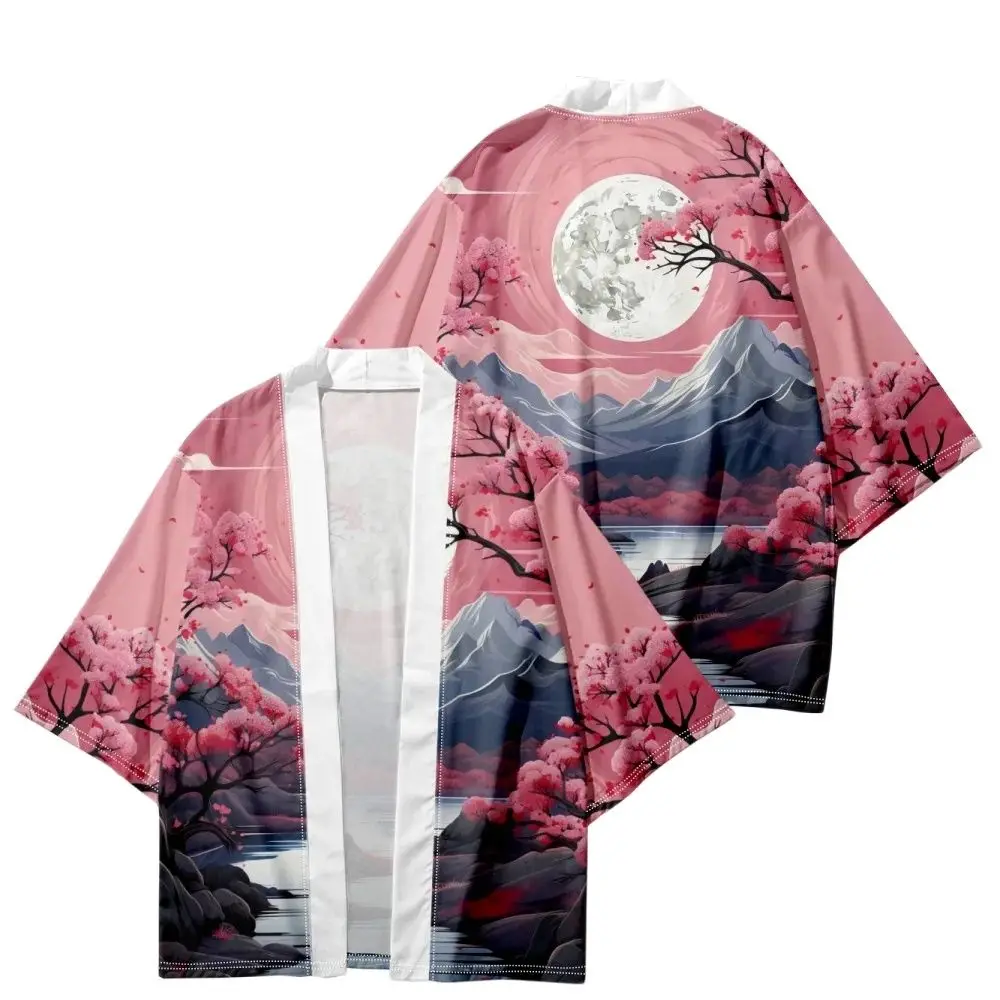 

Plus Size 6XL 5XL Japanese Anime Print Samurai Kimono Streetwear Harajuku Men Women Cosplay Cardigan Haori Asian Clothing