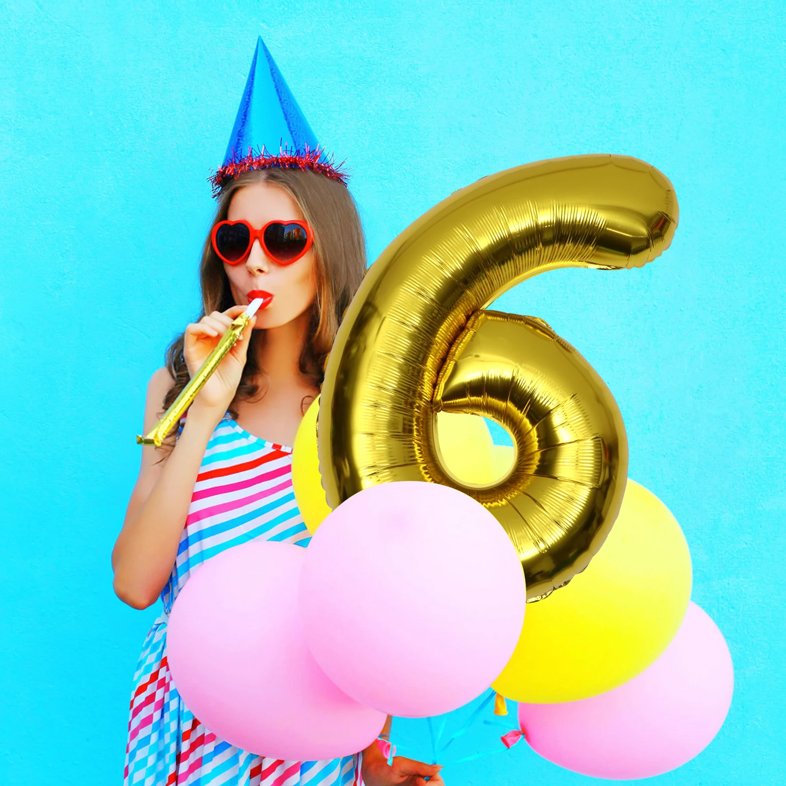 

Digital Aluminum Foil Balloon Decorative Creative Photo Prop Party Festival Balloons Long Lasting Material Matching Home