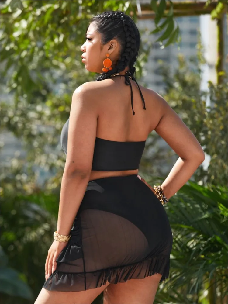 L-4XL Plus Größe Hohe Taille Bikini frauen Push-Up Große Größe 3XL 4XL Badeanzug Sommer Mujer Bauch-steuer Bademode bikini Sets