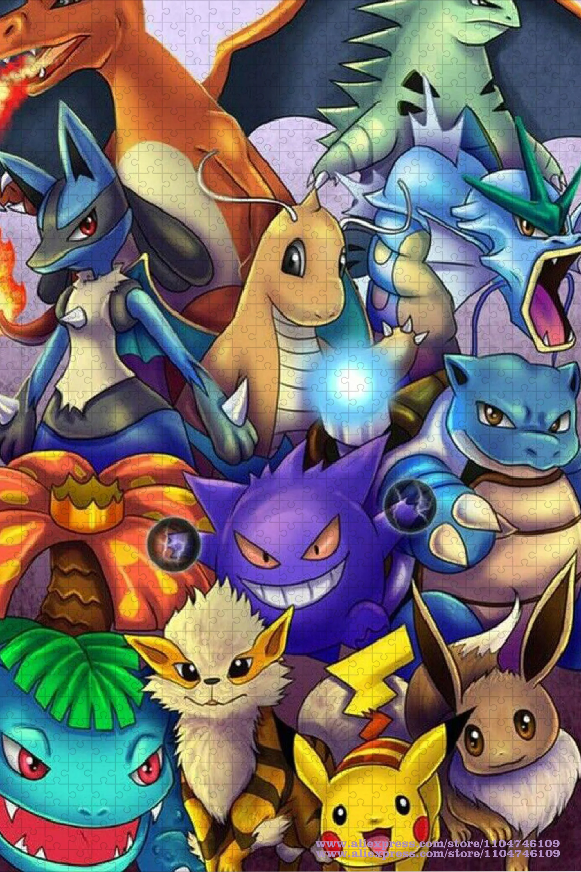 피카추 포켓몬 퍼즐 퍼즐 만화 애니메이션 귀여운 피카추 퍼즐 108/200/300/500/1000/1500Pcs 어린이를위한 지능 퍼즐