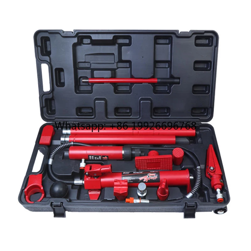 

10T Hydraulic Rescue Tool Multifunctional Double Cylinders Jack Portable Repair Kits With Pulley Plastic Box