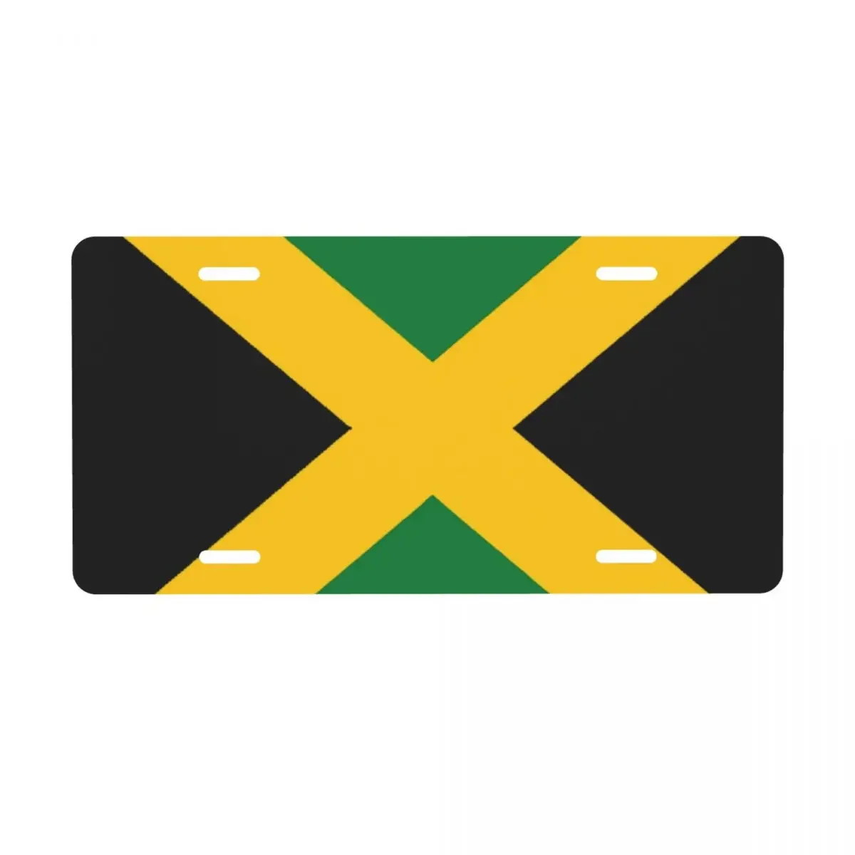 Jamaican Flag License Plate Cover Patriotism Aluminum Metal Cool Decorative Car Front License Plate Vanity Tag 6 X 12 Inch