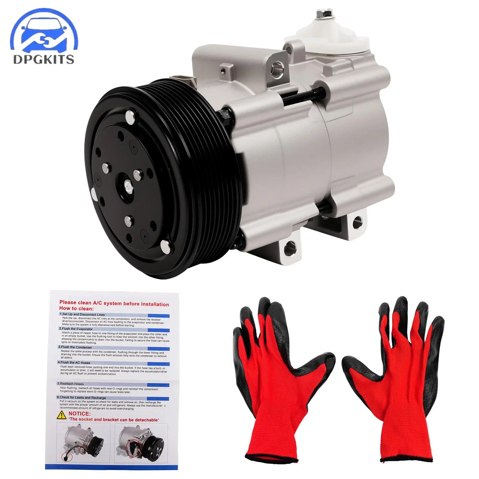 A/C AC Compressor For Ford F150 F250 F350 F450 F550 Excursion CO35112C 4C3Z19V703AB 5C3Z19V703AA 8U2Z19V703HARM 8U2Z19V703MAR