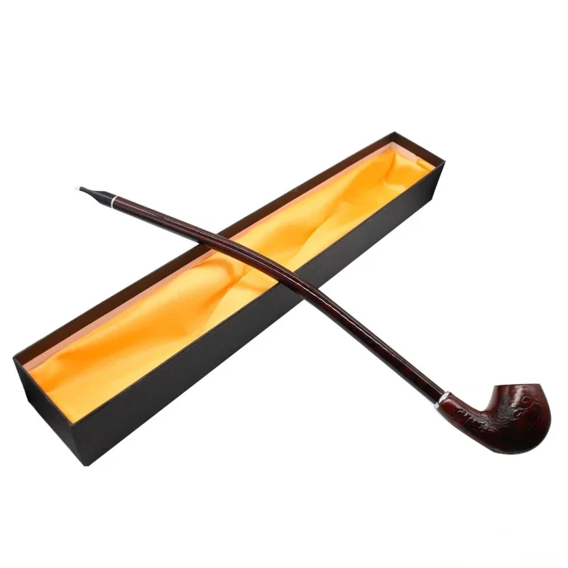 New Long Black Churchwarden Tobacco Pipe Tobacco Smoking Accessories Gadget for Men 40cm With Gift Box H702