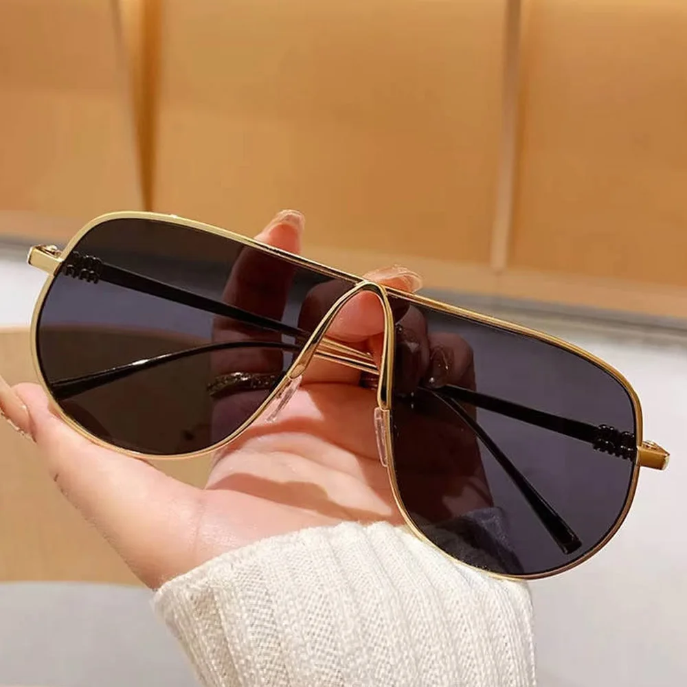 Neue Modemarke Übergroße Quadratische Sonnenbrille für Damen Vintage Legierung Farbverlauf Elegante Sonnenbrille Damen Sexy Fahrbrille – Detail 8