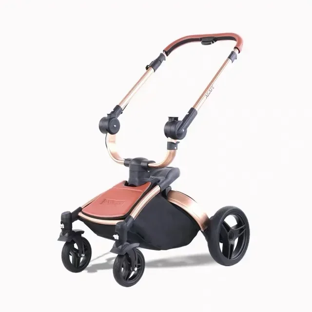 Baby stroller 3in1 with car seat removable basket High landscape eggshell PU leather baby stroller baby car luxury carriage