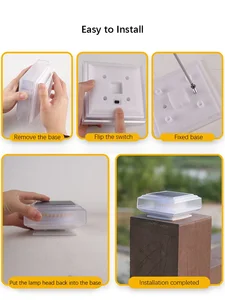 LEDソーラーピラーライト、ポストキャップライト、防水フェンスポストランプアウトドア、庭の木製ポスト用芝生キャンプサマーデコ 10ベスト販売木製ランタン-6