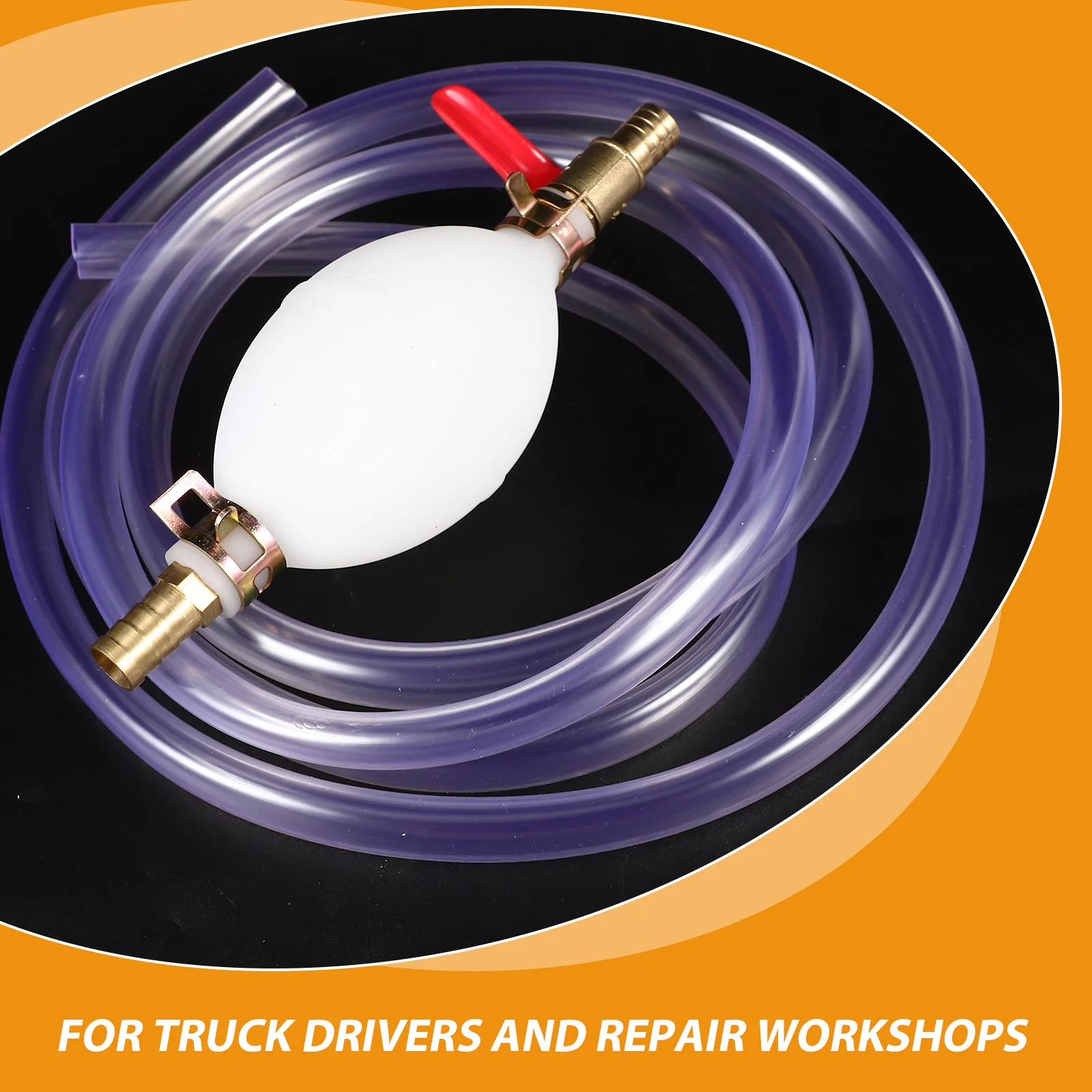 

1pc 12Mm Manual Conductor Fuel Transfer Pump Oil Syphon Hose Diesel Petrol Truck Repair Workshop Durable Long Suction