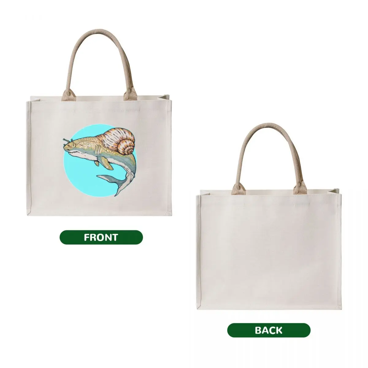 Snail Shark Tote Bag tote bag screen Lady bag great Big