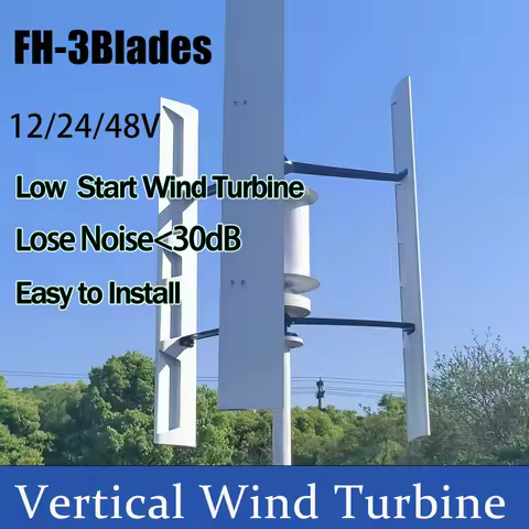 Electricity Generation 30KW 48V 220V Off Grid Renewable Energy System Vertical Wind Energy Turbine Switching Power Supply