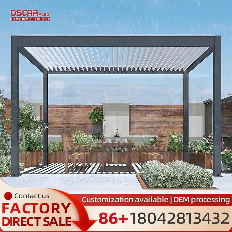 

Bulk Supply Waterproof Aluminum Gabled & Smart Pergolas for Garden Backyard Park pergola