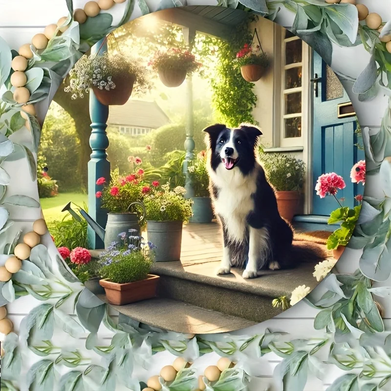 

Border Collie Wall Art -8 X 8 Inch Round, Waterproof Outdoor Sign, High-Definition Printing And Pre Drilled Holes For Easy Hang