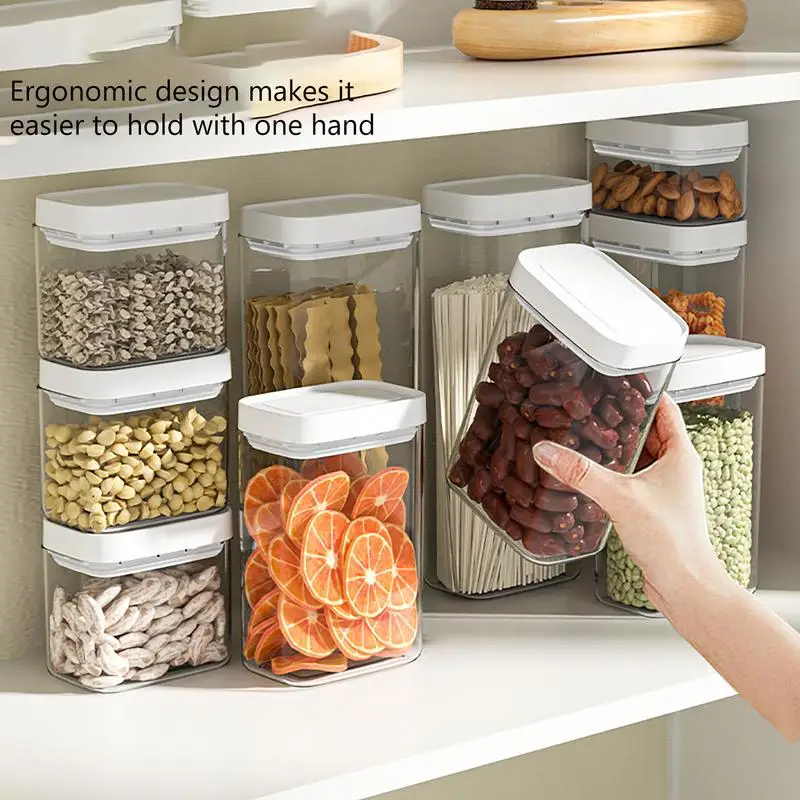 

Cereal Storage Containers Grain Sealed Jar Clear Cereal Container Stackable Kitchen Storage Counter Jar for Cereal Flour Oats