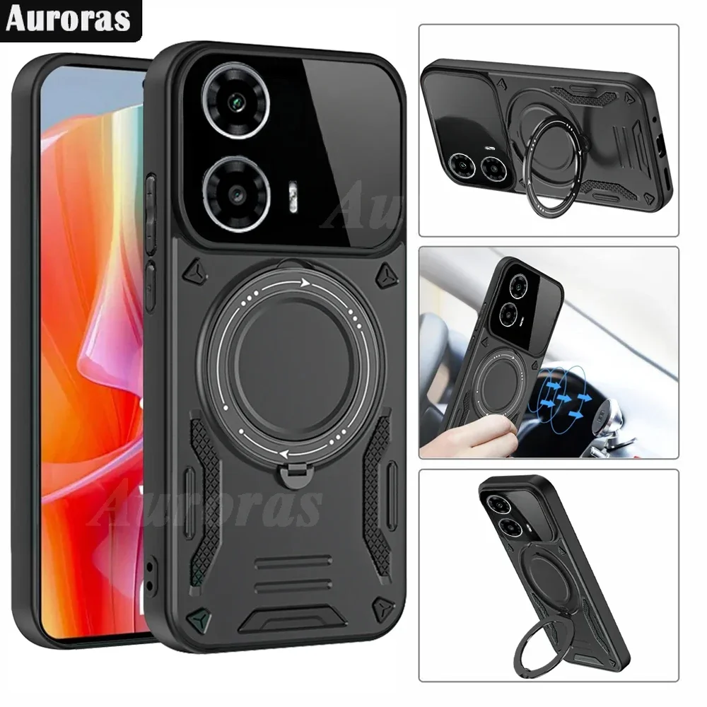 Skinlee-Soporte de armadura magnética para Moto G24 Power G04, carcasa dura para Moto G24 G34 G04, carcasa trasera dura